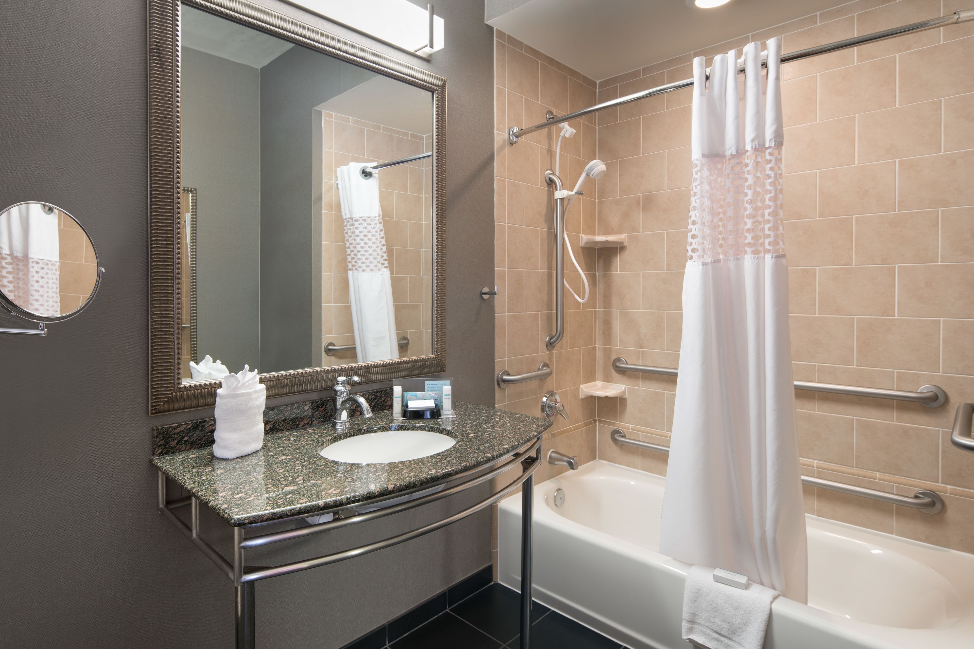 free toiletries, hair dryer, towels, soap