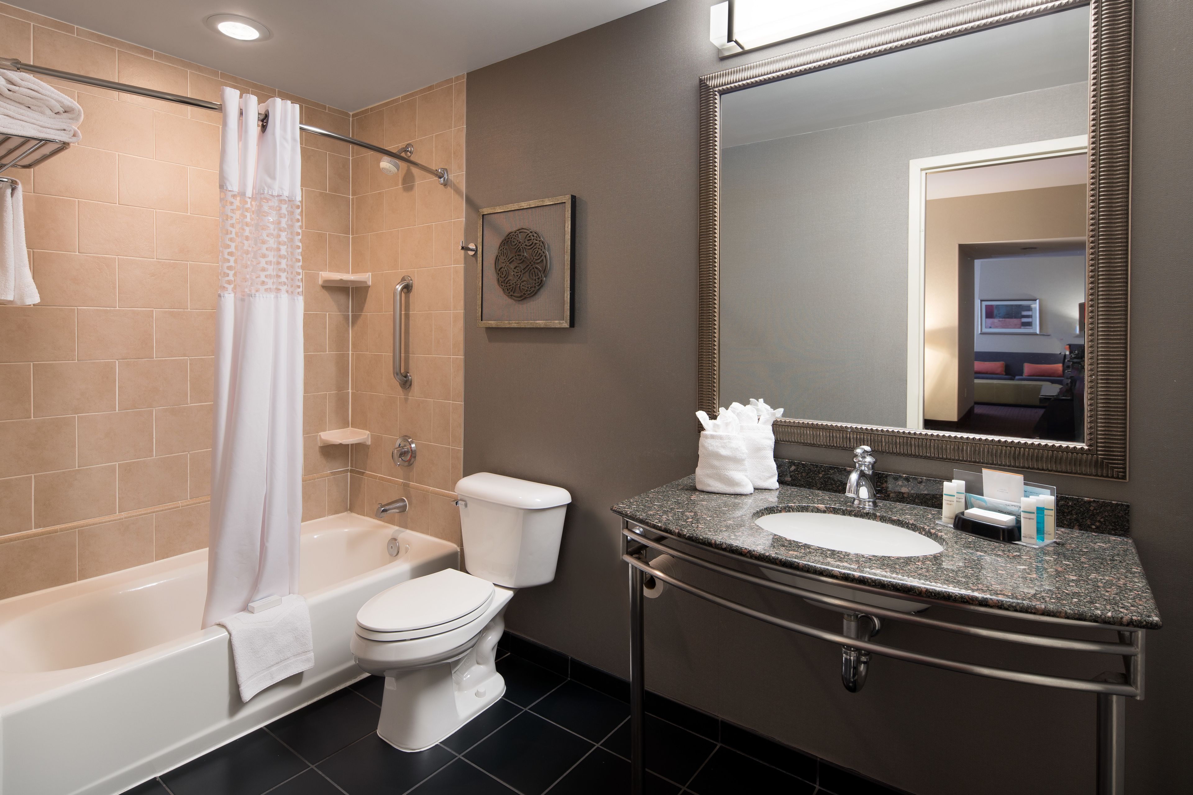 free toiletries, hair dryer, towels, soap