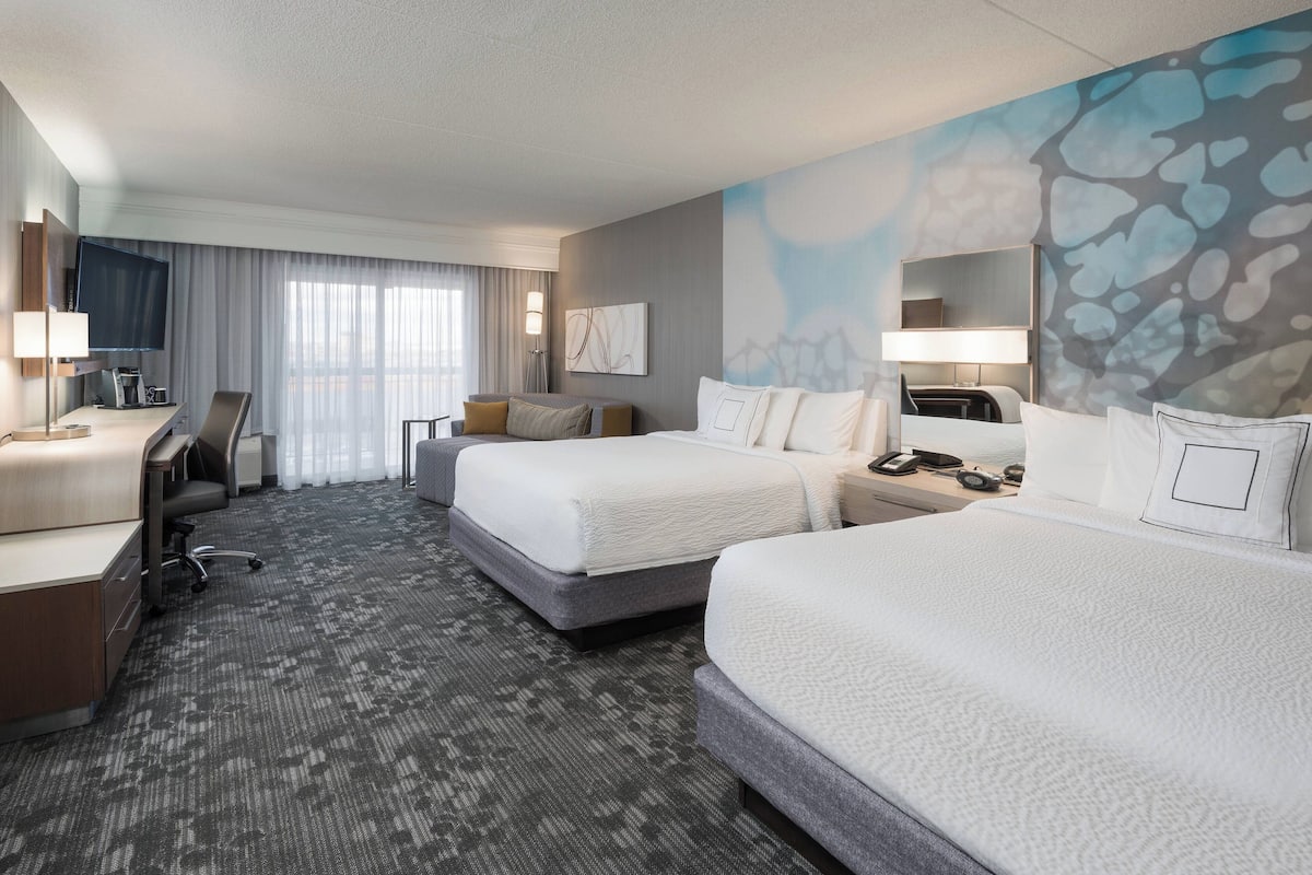 Room, Multiple Beds | Pillowtop beds, in-room safe, desk, iron/ironing board