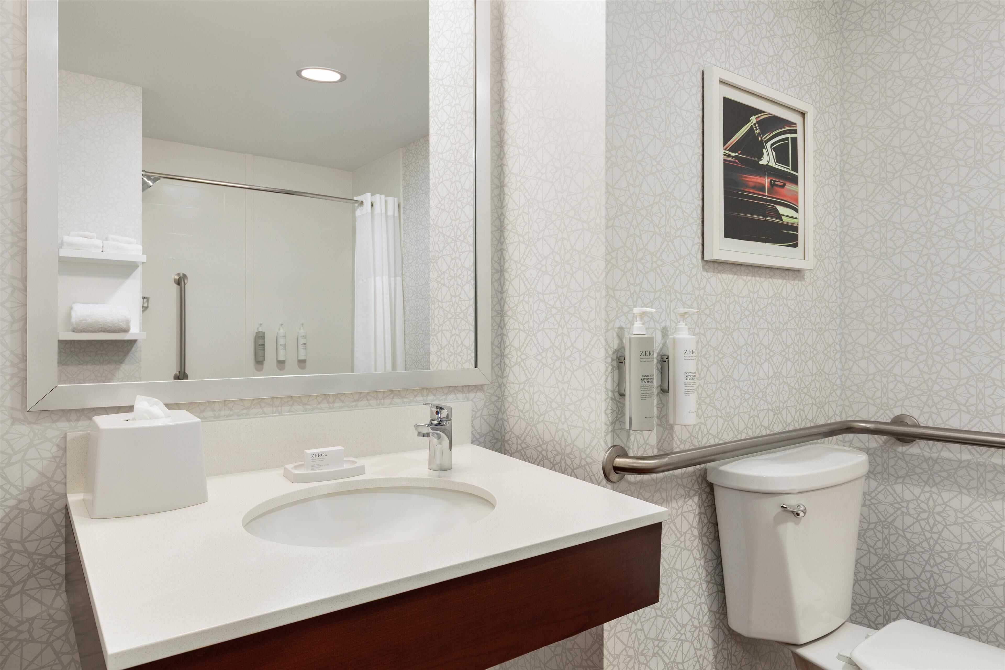 free toiletries, hair dryer, towels, soap