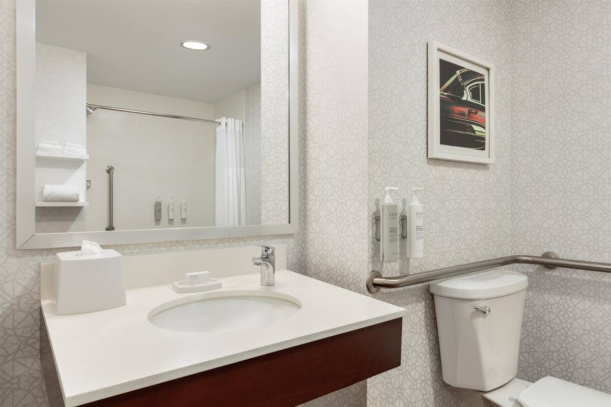 free toiletries, hair dryer, towels, soap