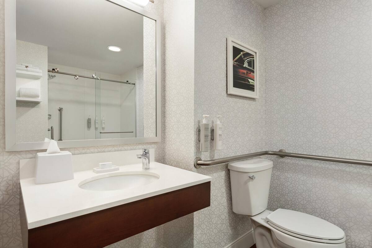 free toiletries, hair dryer, towels, soap