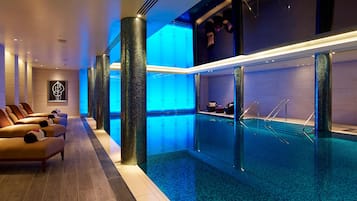 Indoor pool, open 6:00 AM to 11:00 PM, sun loungers
