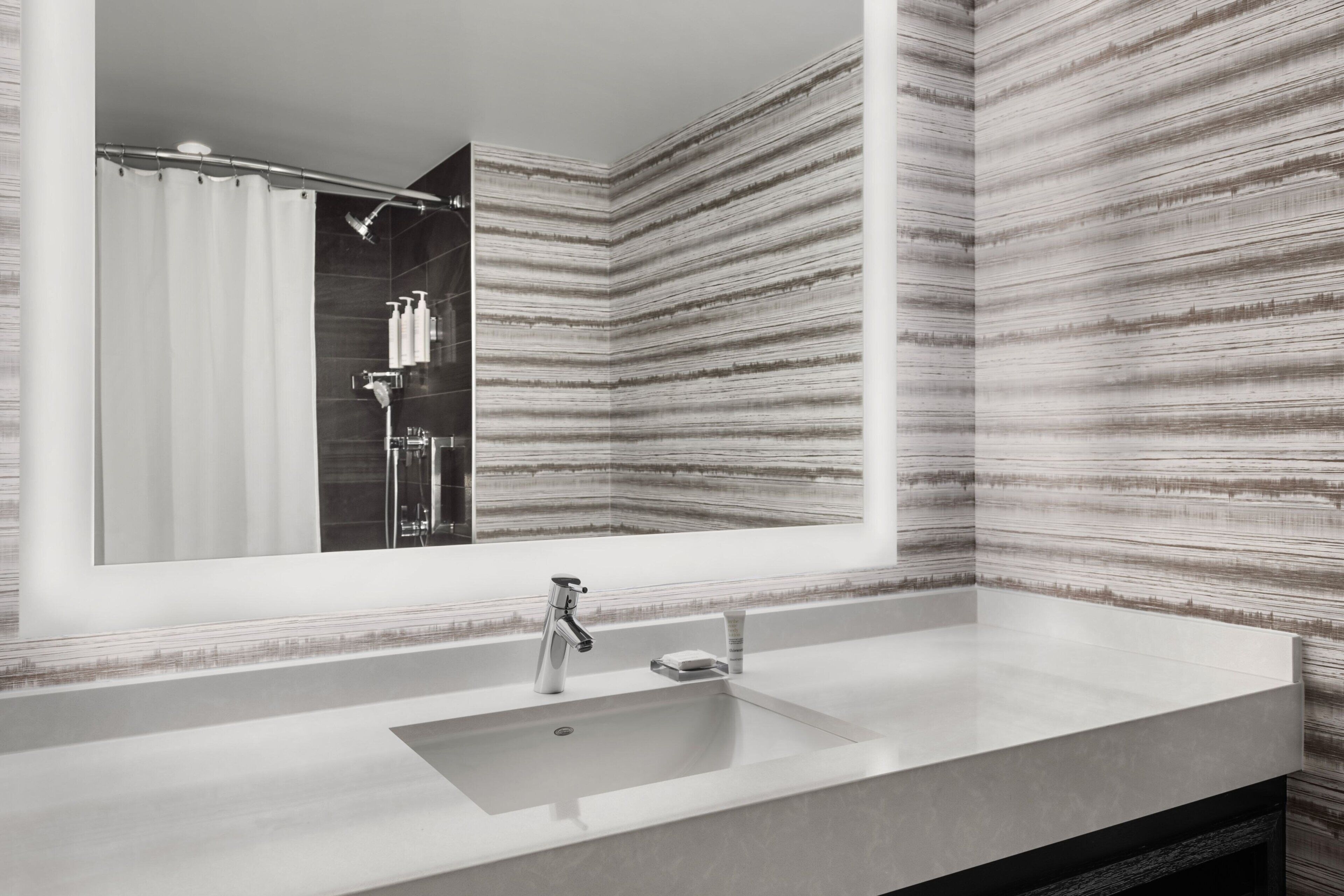 combined shower/bathtub, free toiletries, hair dryer, towels