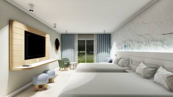 Pengeskab på værelset, skrivebord, strygejern/strygebræt