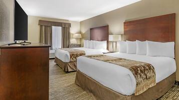 Standard Room, 2 Queen Beds, Non Smoking, Refrigerator | Hypo-allergenic bedding, laptop workspace, blackout drapes