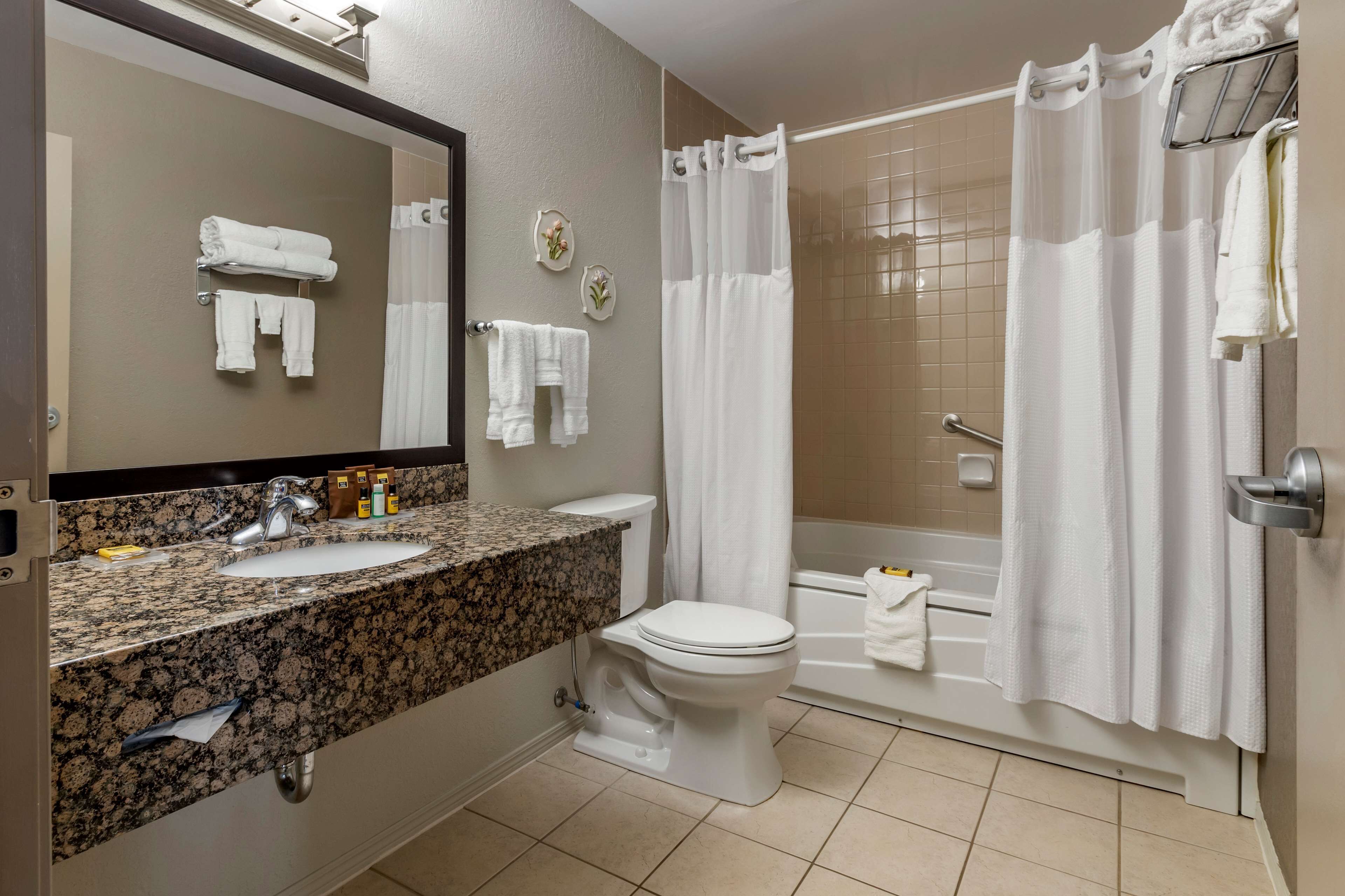 suite, 1 king bed, non smoking, jetted tub (with sofabed) | bathroom | combined shower/bathtub, free toiletries, hair dryer, towels