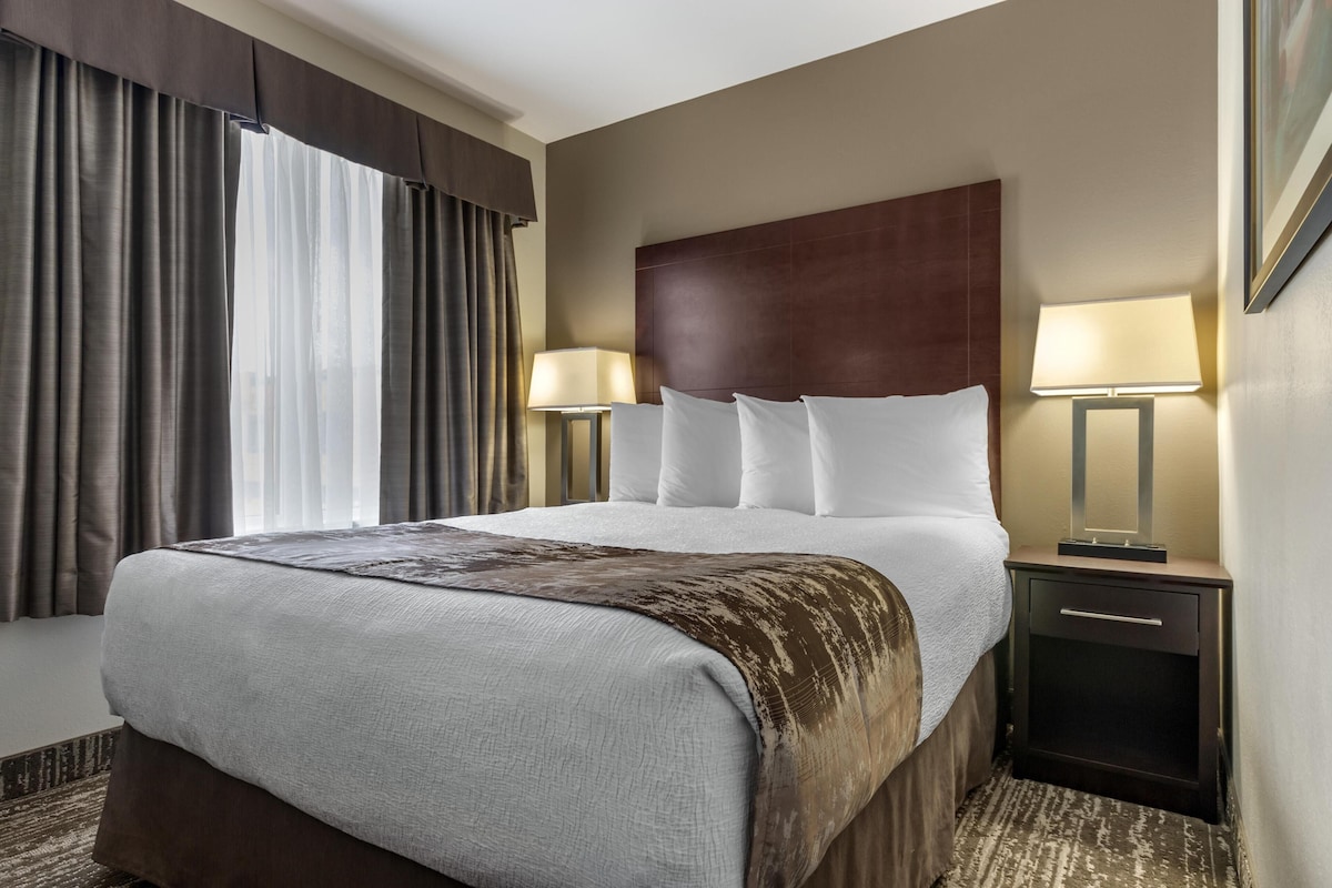 Hypo-allergenic bedding available, laptop workspace, blackout drapes