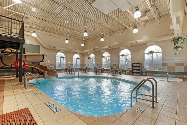 Indoor pool, open 8 AM to 11 PM, sun loungers
