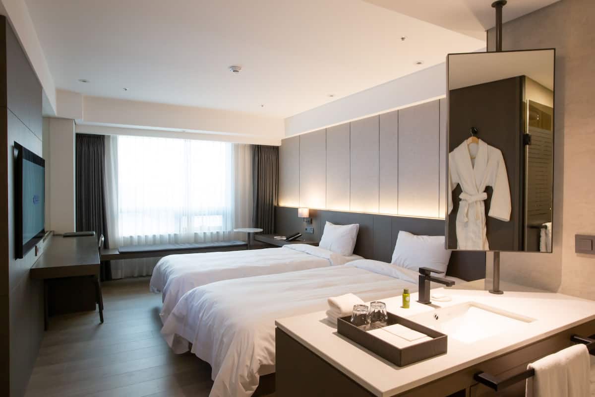 Couette en duvet, décor unique, bureau, rideaux d’obscurcissement