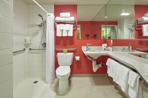 Room, 1 King Bed with Sofa bed, Accessible (ADA Accessible King Suite) | Bathroom | Free toiletries, hair dryer, towels, soap - Inn at Northrup Station (Portland)