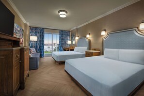 Water View. Hearing accessible - visual alarms and notifications. 2 queen beds, 1 daybed. | In-room safe, desk, laptop workspace, blackout drapes