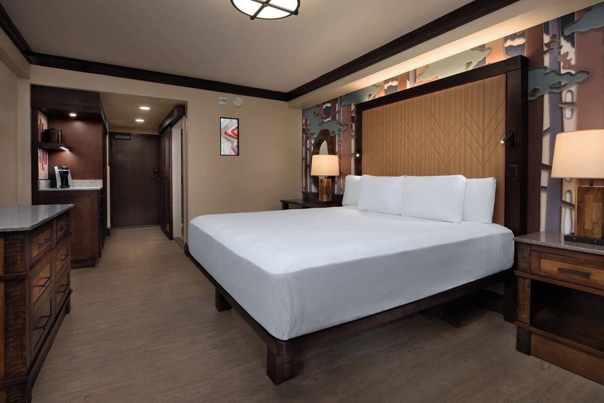 Water View. Wheelchair accessible with roll-in shower and option for hearing accessibility. 1 king b | In-room safe, blackout curtains, iron/ironing board