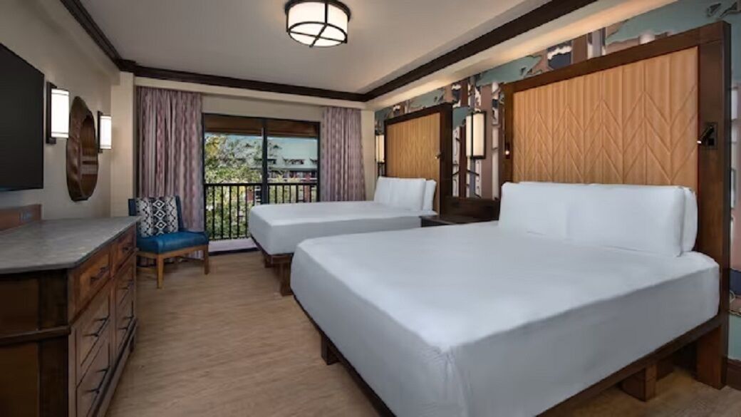 In-room safe, blackout drapes, iron/ironing board, cribs (free)