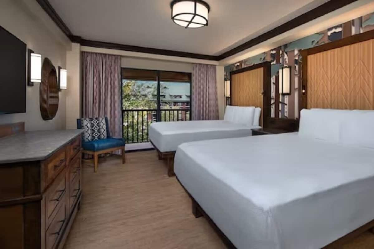 In-room safe, blackout drapes, iron/ironing board, cribs (free)