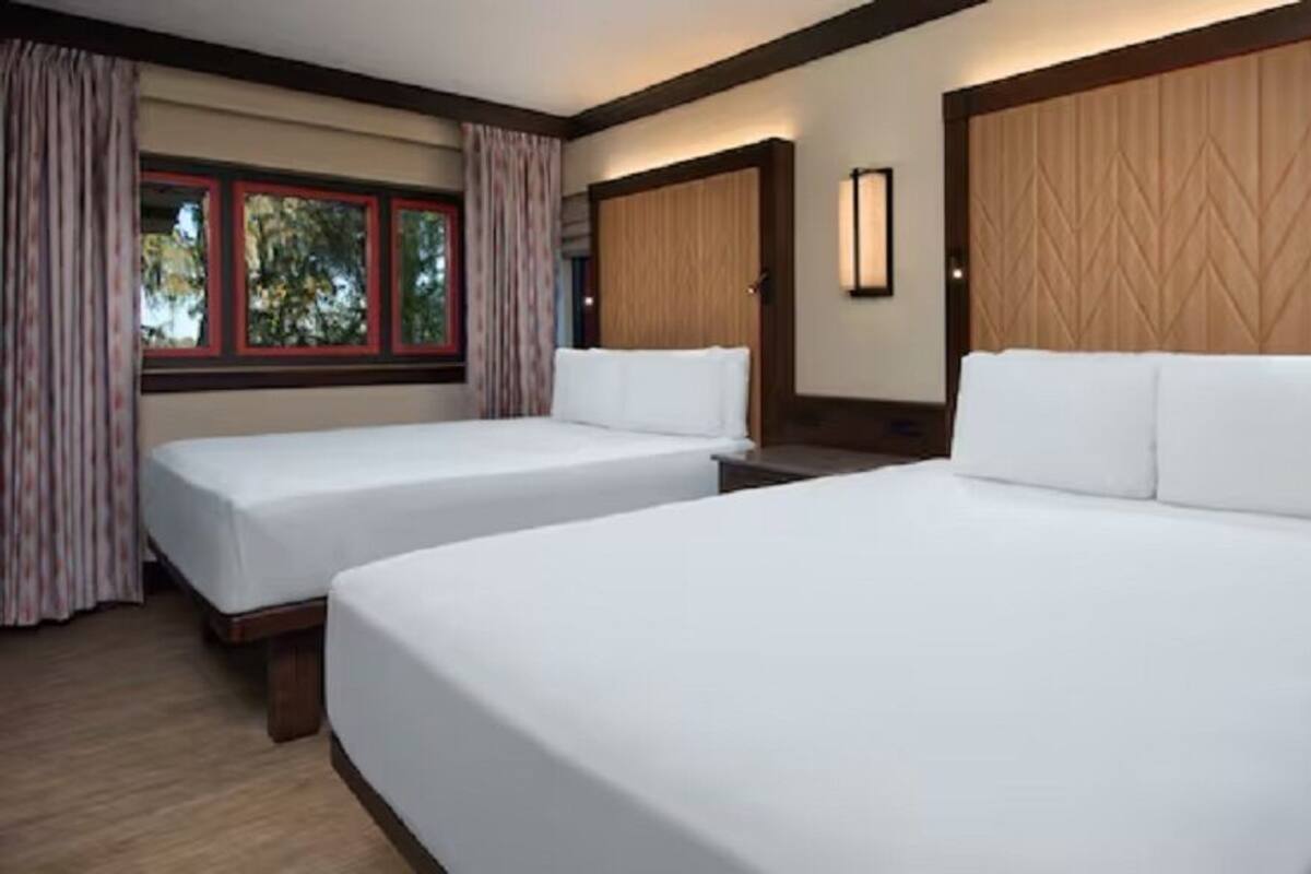 In-room safe, blackout drapes, iron/ironing board, cribs (free)
