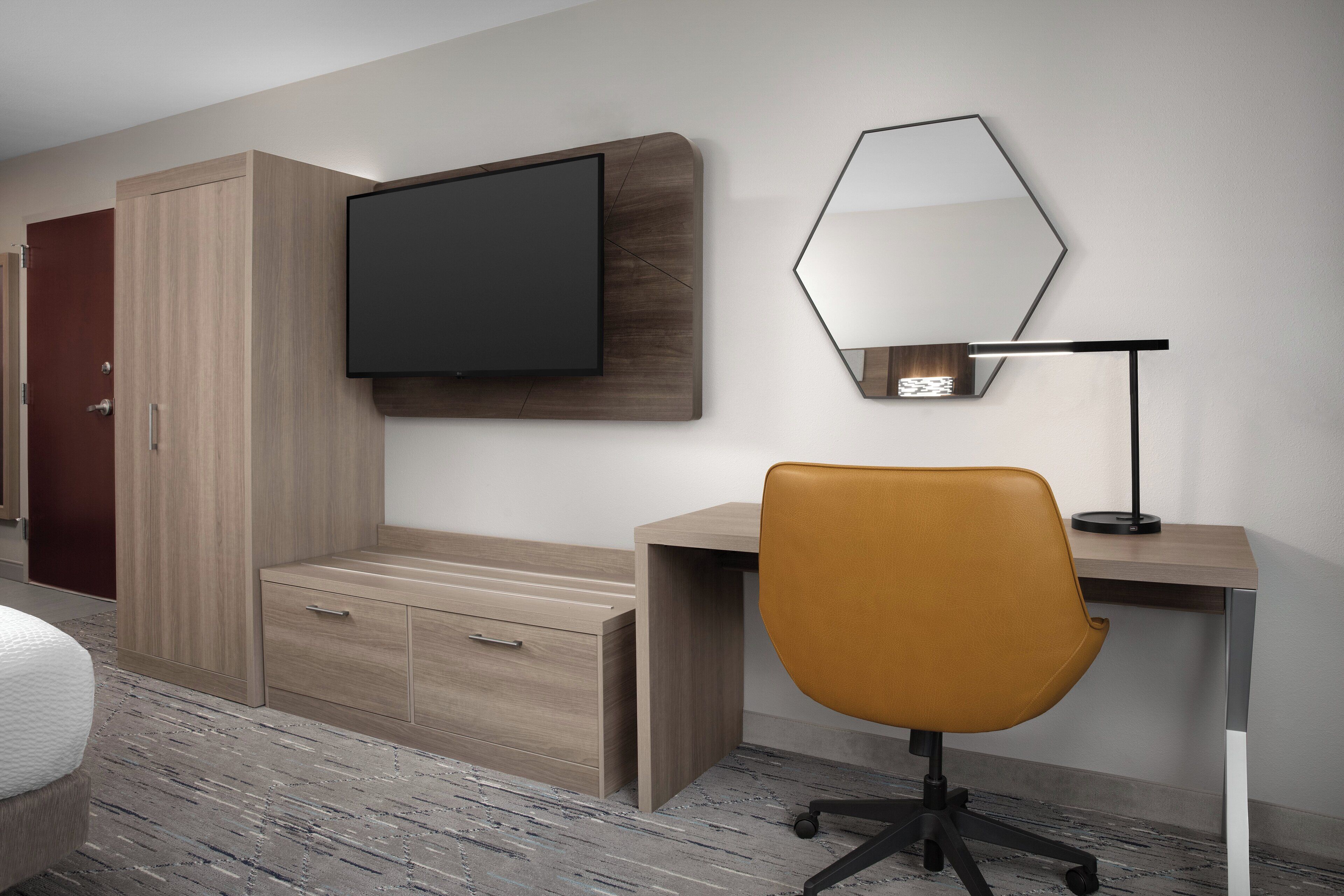 desk, blackout curtains, iron/ironing board, free wifi