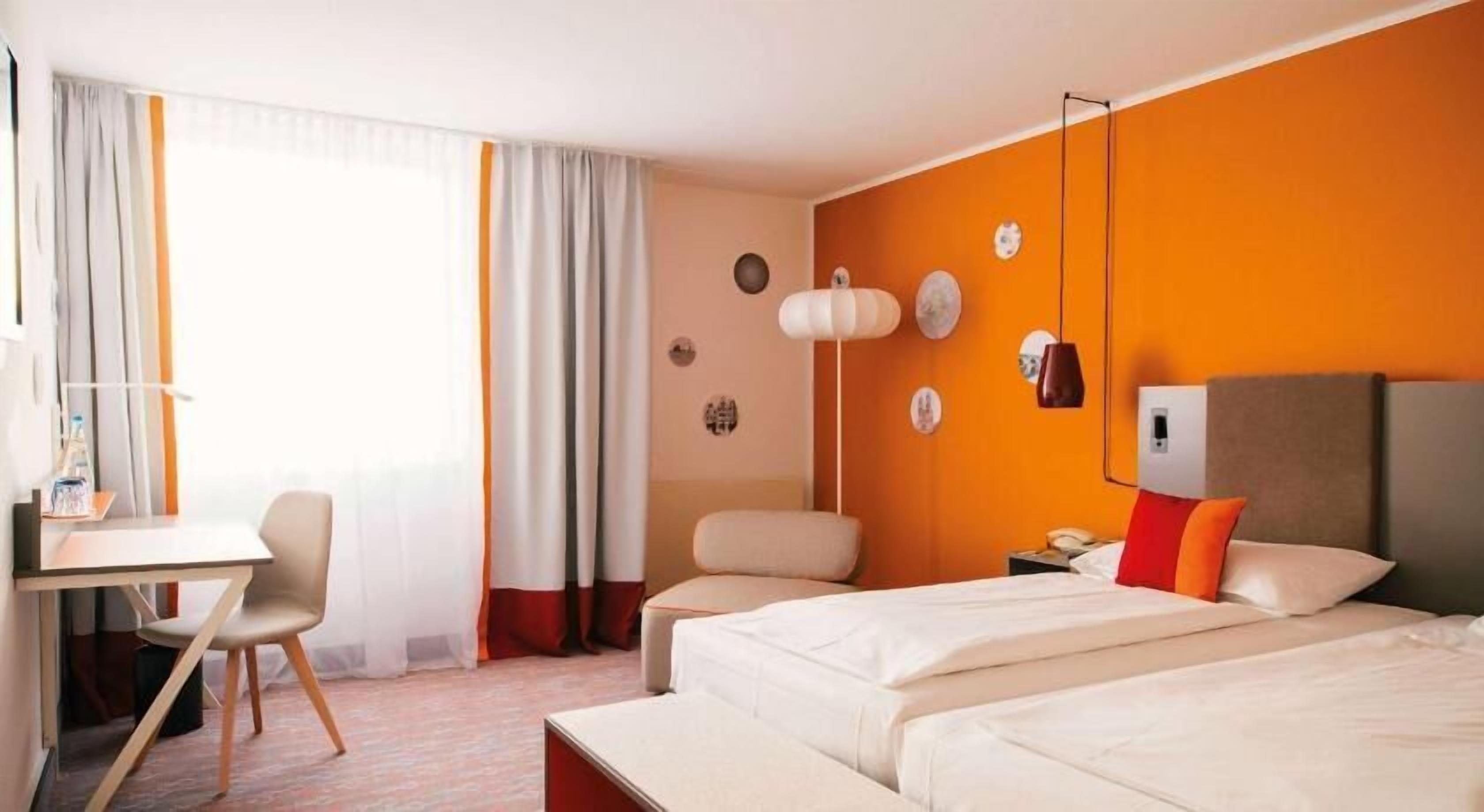 Premium bedding, desk, blackout curtains, soundproofing