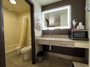 Free toiletries, hair dryer, towels
