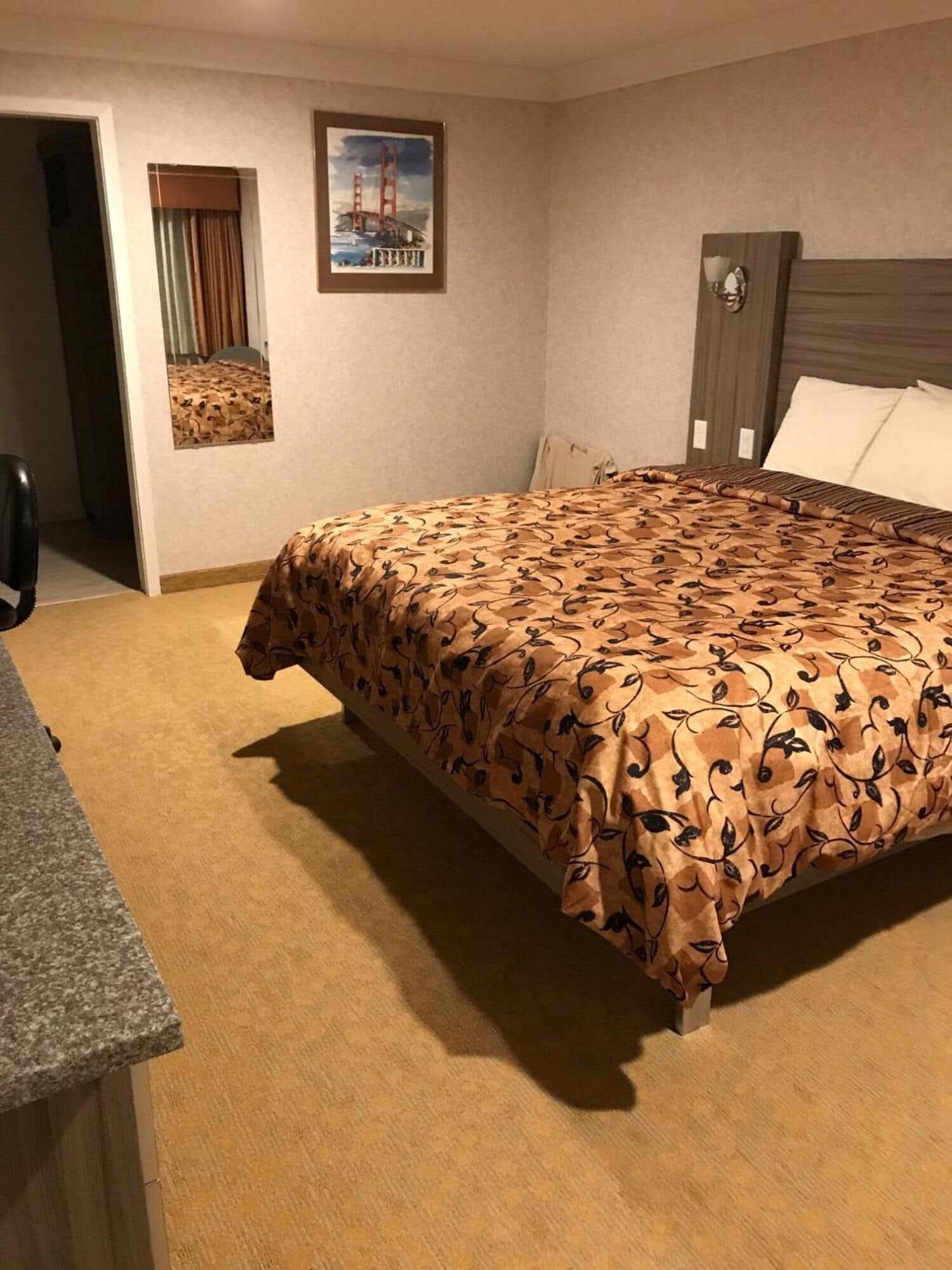 Desk, blackout curtains, iron/ironing board, free WiFi