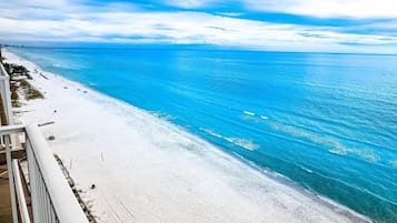 On the beach, white sand