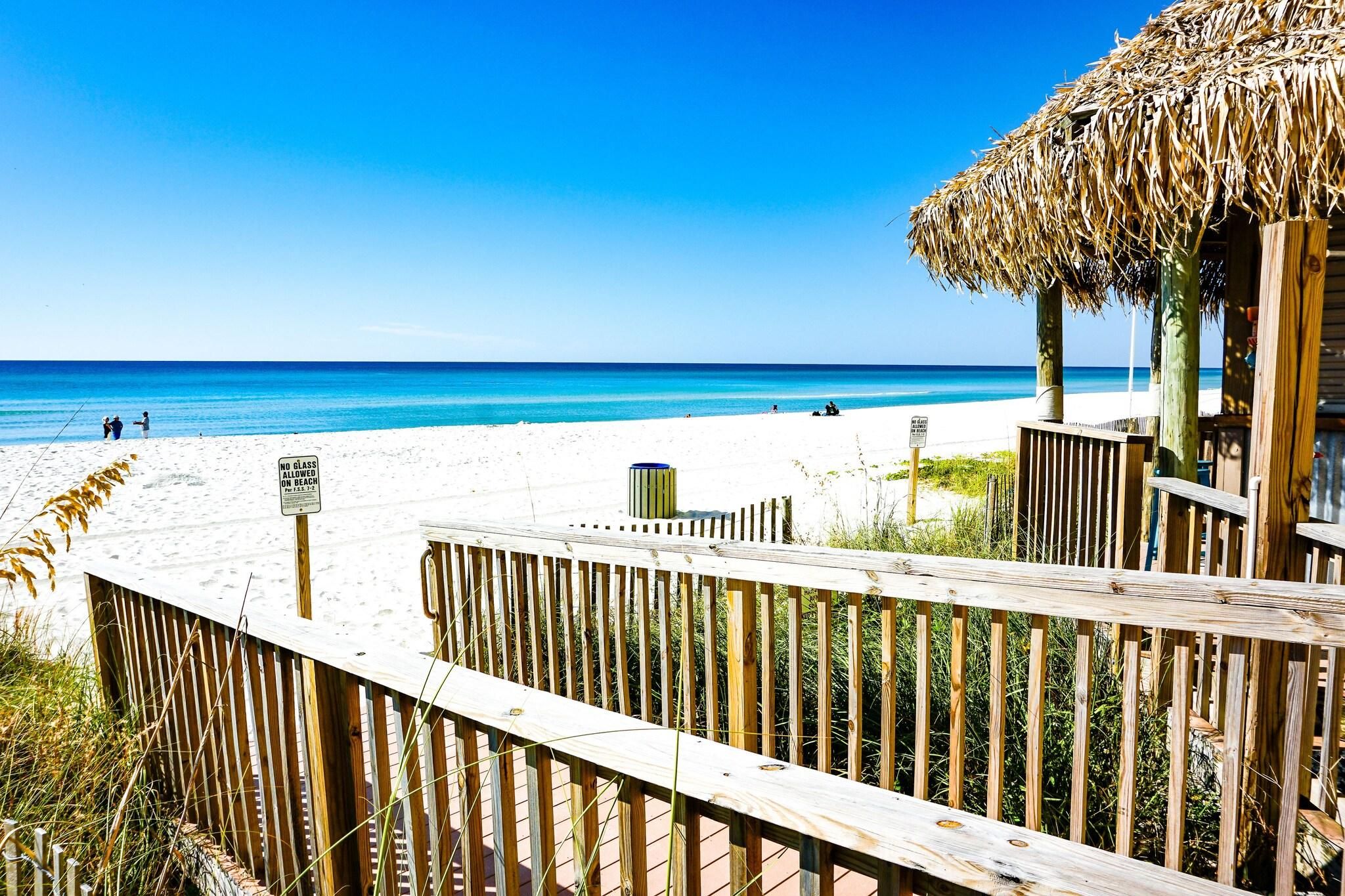 On the beach, white sand