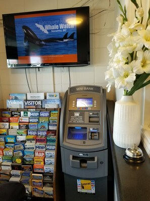 Guests can find local information and plan their excursions at this convenient counter area.