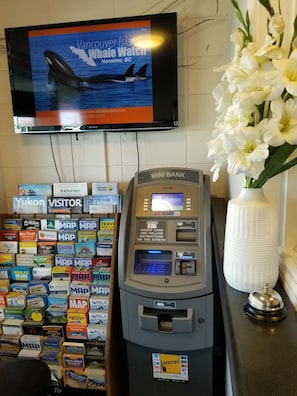 Guests can find local information and plan their excursions at this convenient counter area.