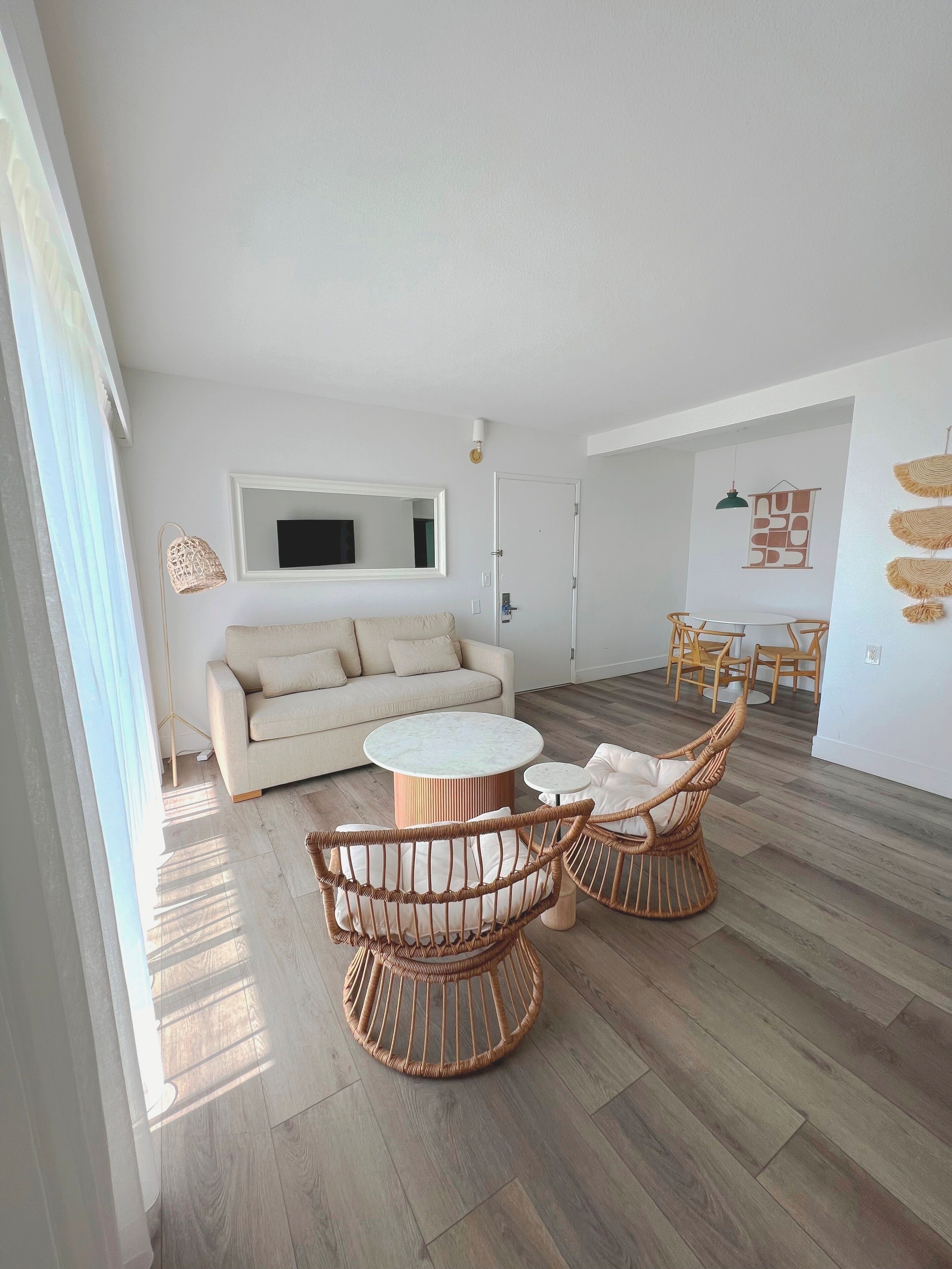 suite, 1 king bed with sofa bed, ocean view (ocean view king suite) | living area | tv