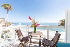 Room, 1 King Bed, Fireplace, Beachfront | Terrace/patio - Capri Laguna on the Beach (Laguna Beach)