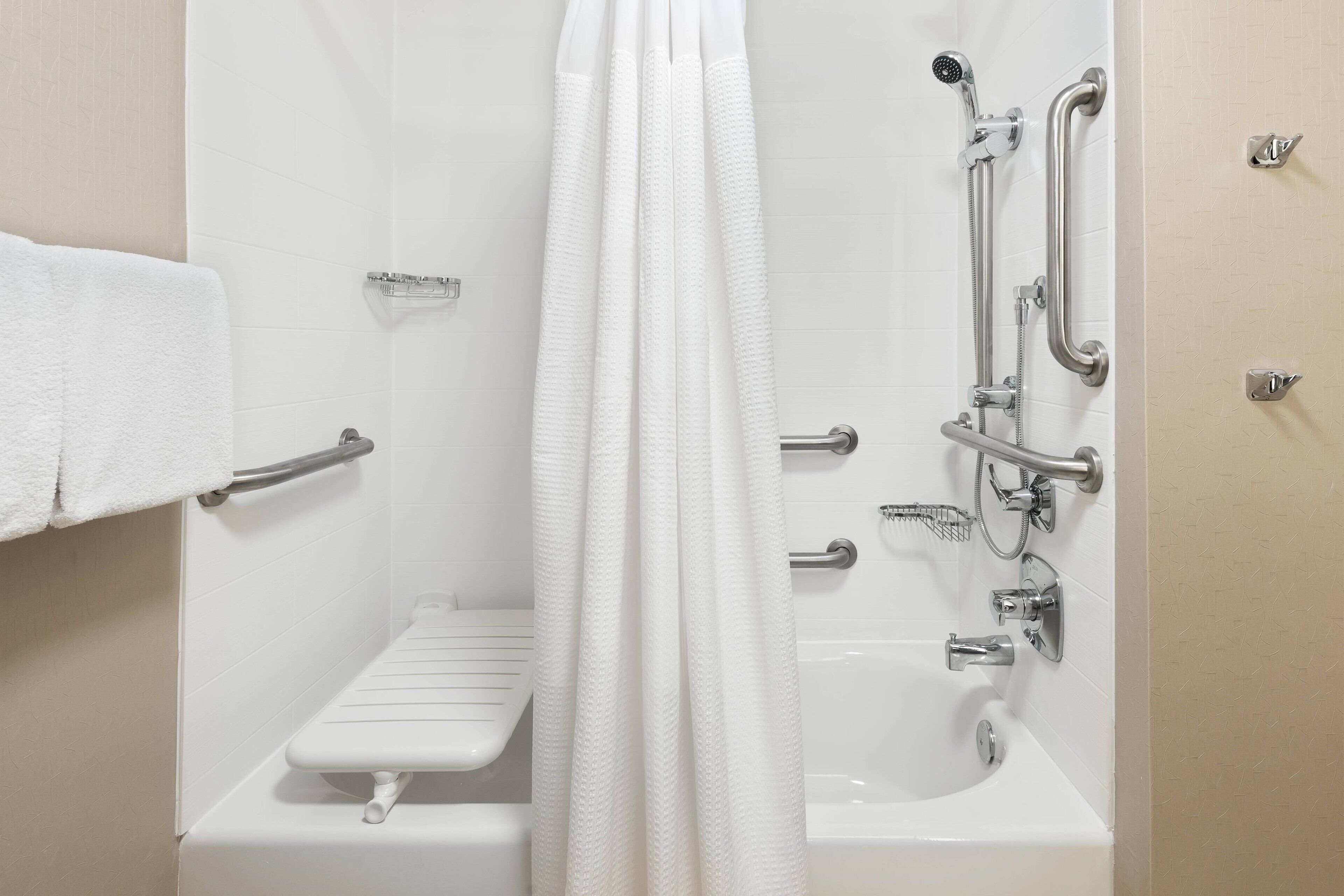 free toiletries, hair dryer, towels