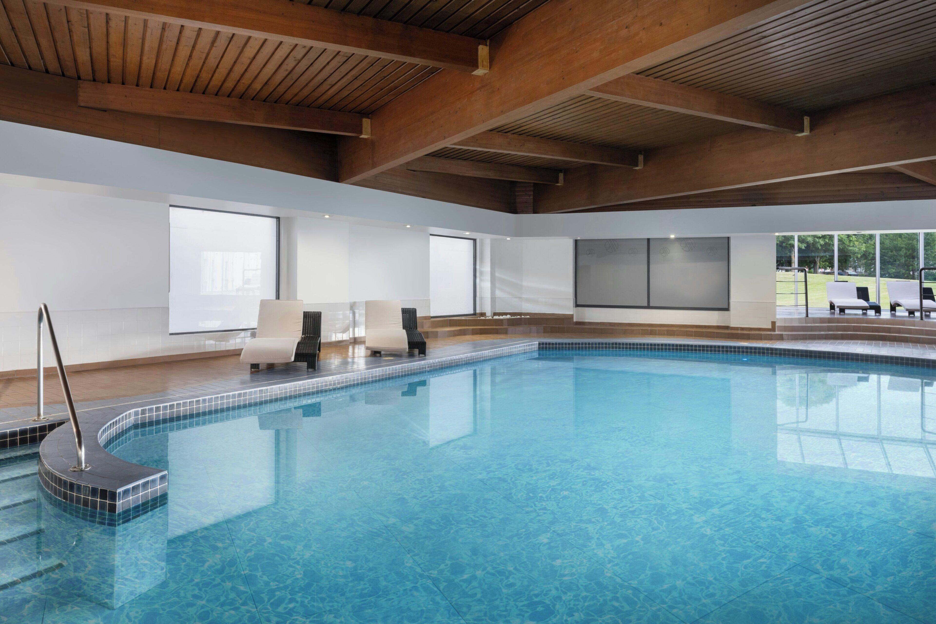 indoor pool, open 6:00 am to 9:00 pm, pool loungers
