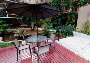 Breakfast, lunch, dinner served; international cuisine, garden views