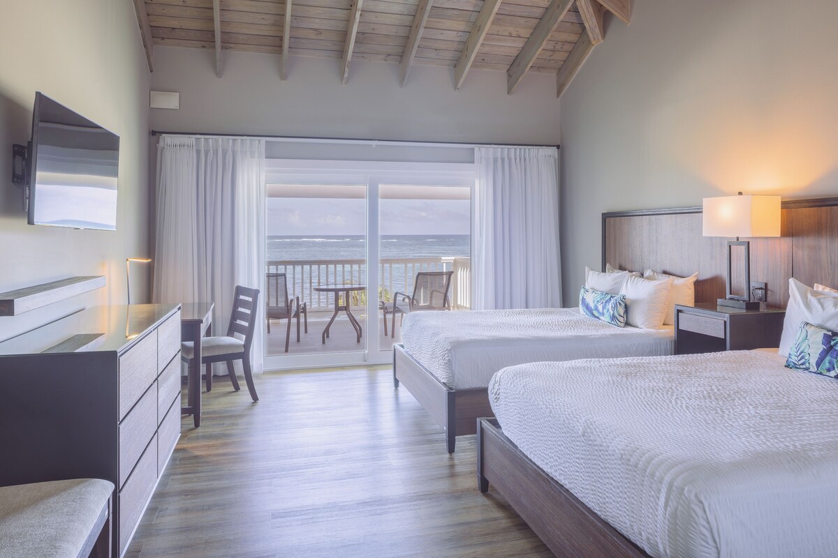 Room, 2 Queen Beds, Beachfront | Egyptian cotton sheets, premium bedding, in-room safe, desk
