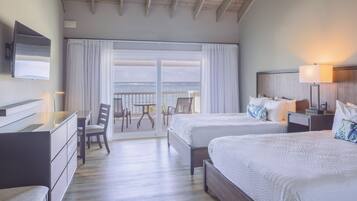 Room, 2 Queen Beds, Beachfront | Egyptian cotton sheets, premium bedding, in-room safe, desk