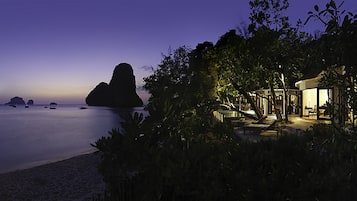 On the beach, beach towels, snorkelling, kayaking