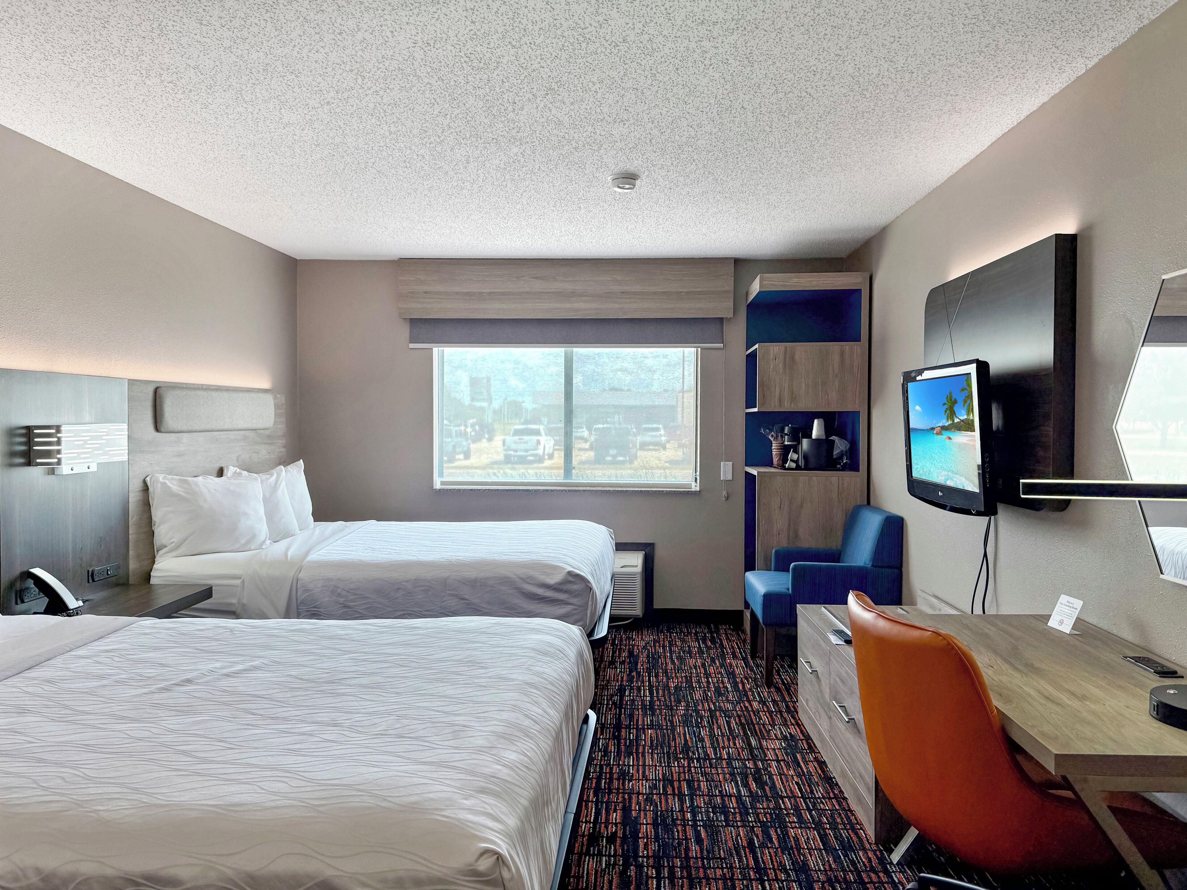 Suite, 2 Queen Beds, Non Smoking (East Building) | Premium bedding, desk, blackout drapes, iron/ironing board