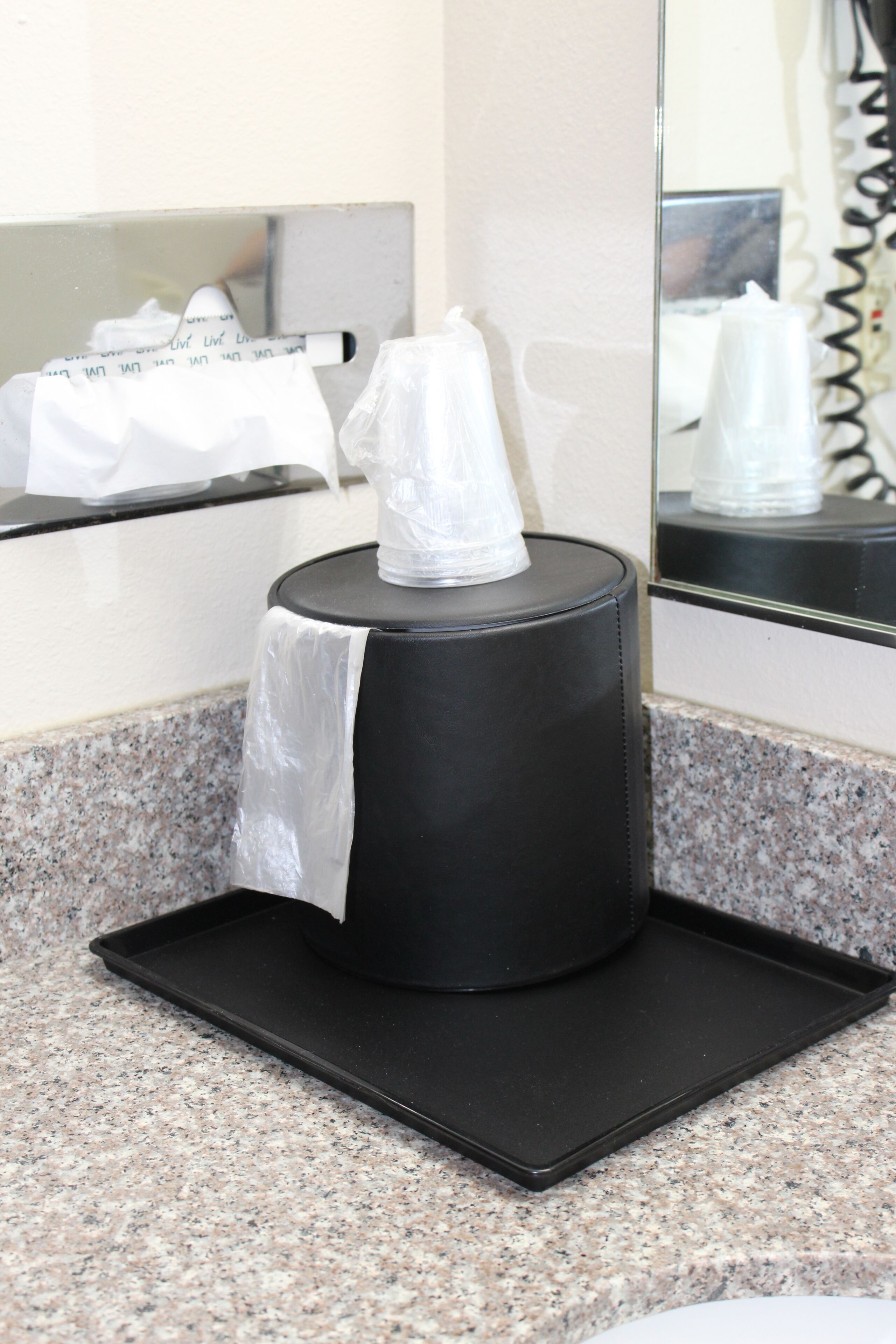 combined shower/bathtub, free toiletries, hair dryer, towels