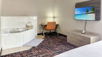 Deluxe Room, 1 King Bed with Sofa bed, Non Smoking, Hot Tub | Premium bedding, desk, blackout drapes, iron/ironing board
