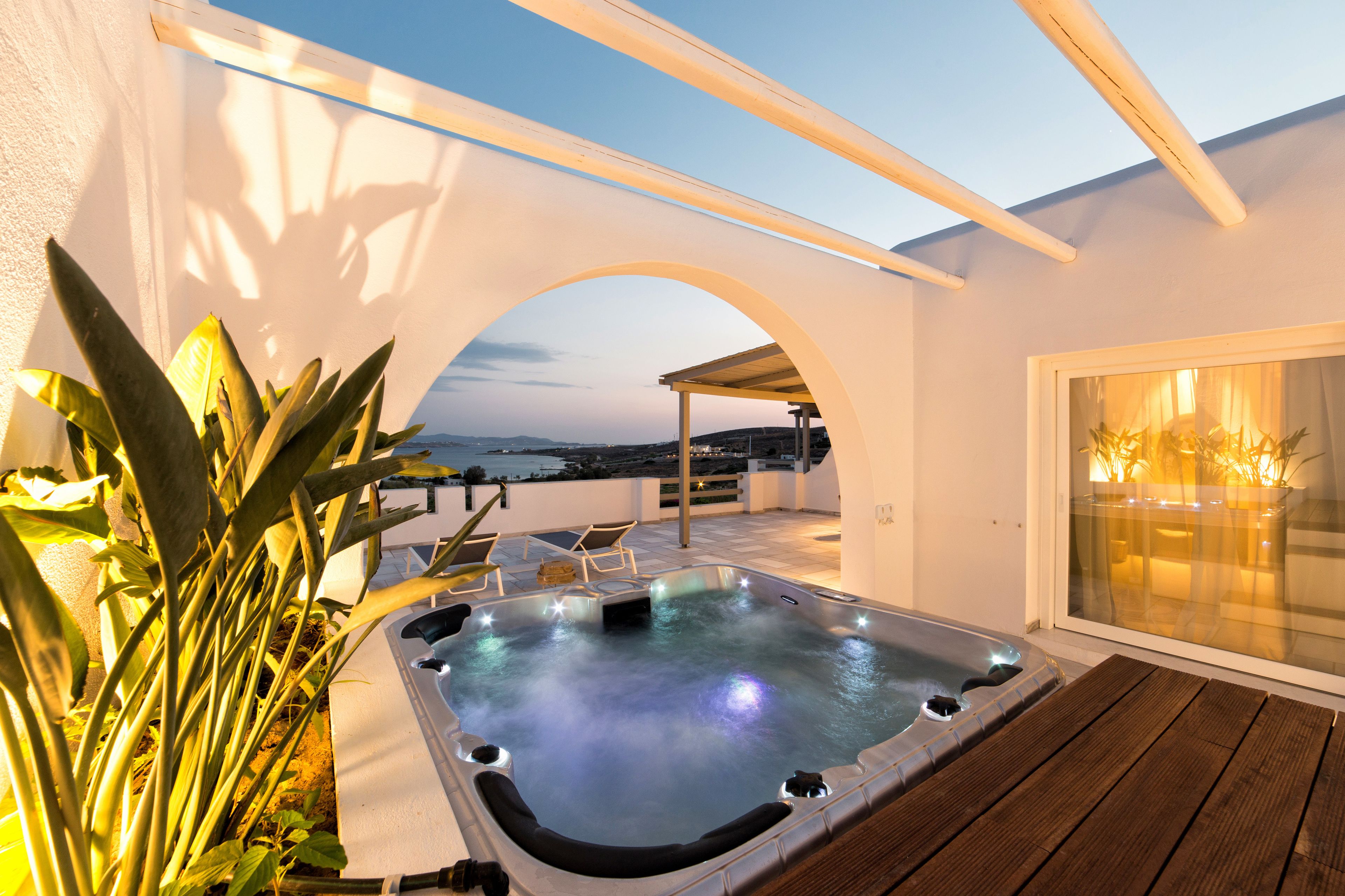 executive suite outdoor hot tub sea view | 1 bedroom, premium bedding, minibar, in-room safe