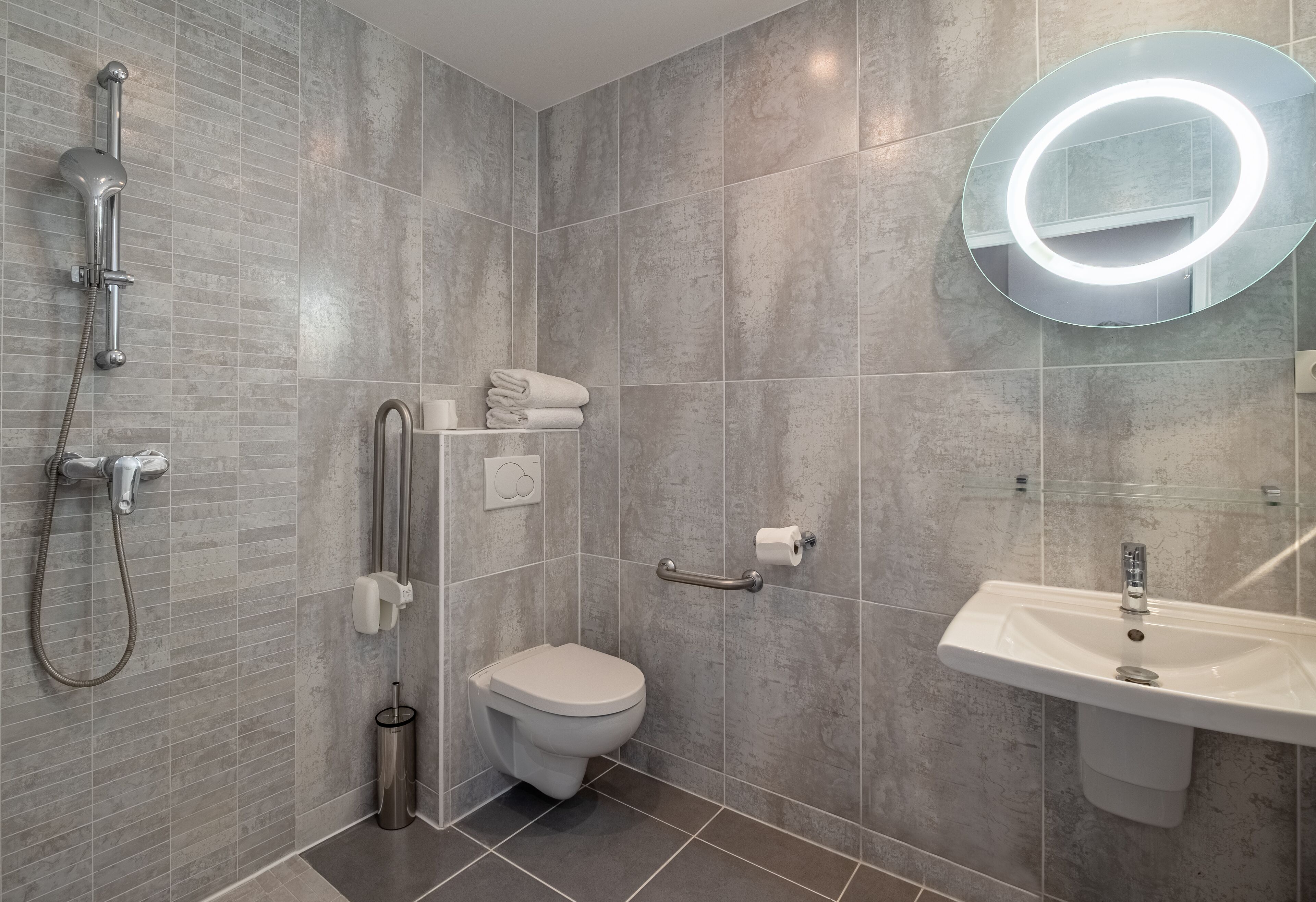 free toiletries, hair dryer, towels