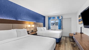 Standard Room, 2 Queen Beds, Balcony, Mountain View | Individually furnished, desk, laptop workspace, blackout drapes