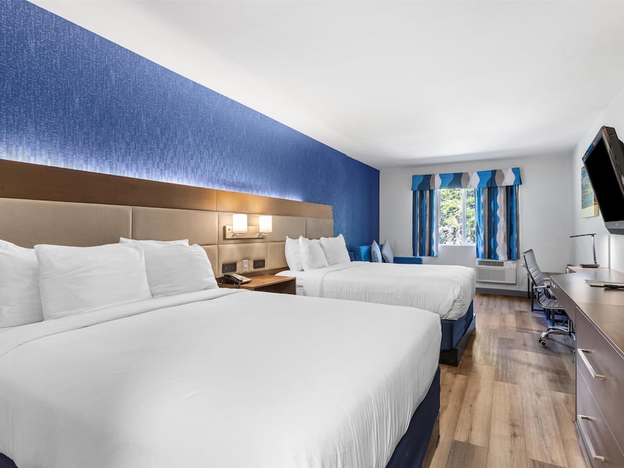 Standard Room, 2 Queen Beds, Non Smoking, Refrigerator & Microwave | Individually furnished, desk, laptop workspace, blackout curtains