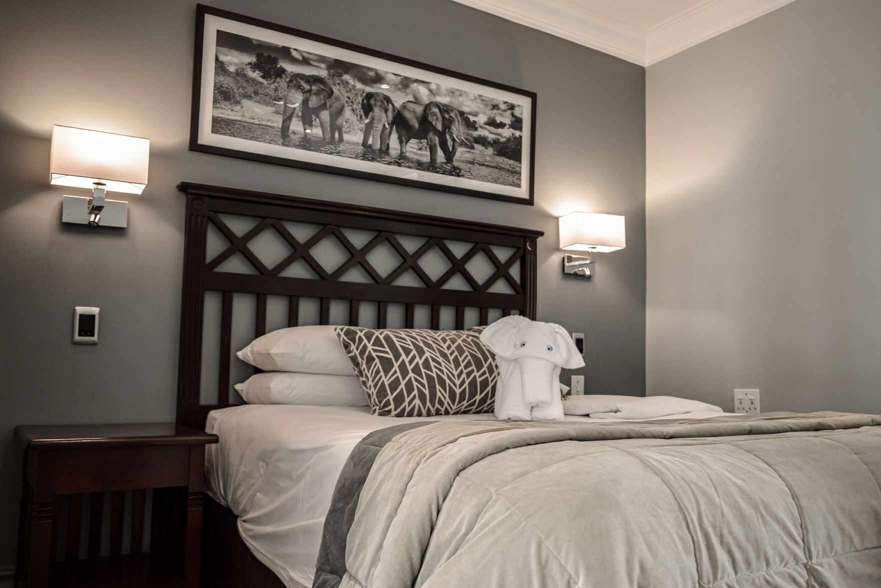Select Comfort beds, minibar, in-room safe, desk