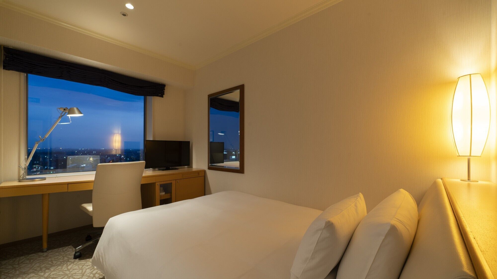 Minibar, desk, laptop workspace, soundproofing