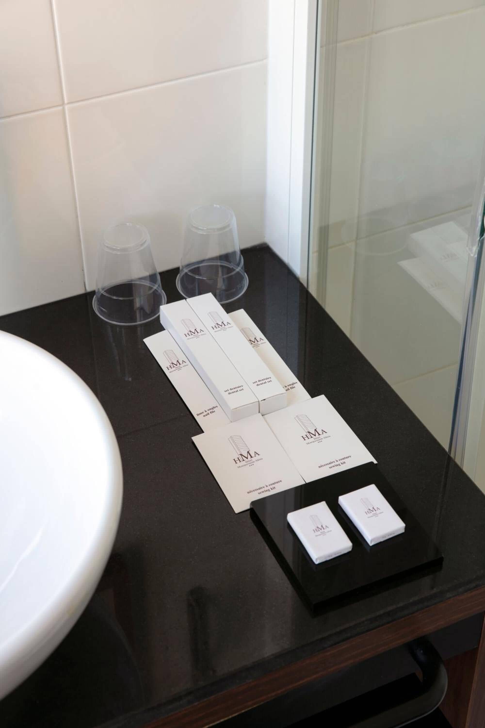 free toiletries, hair dryer, towels, shampoo