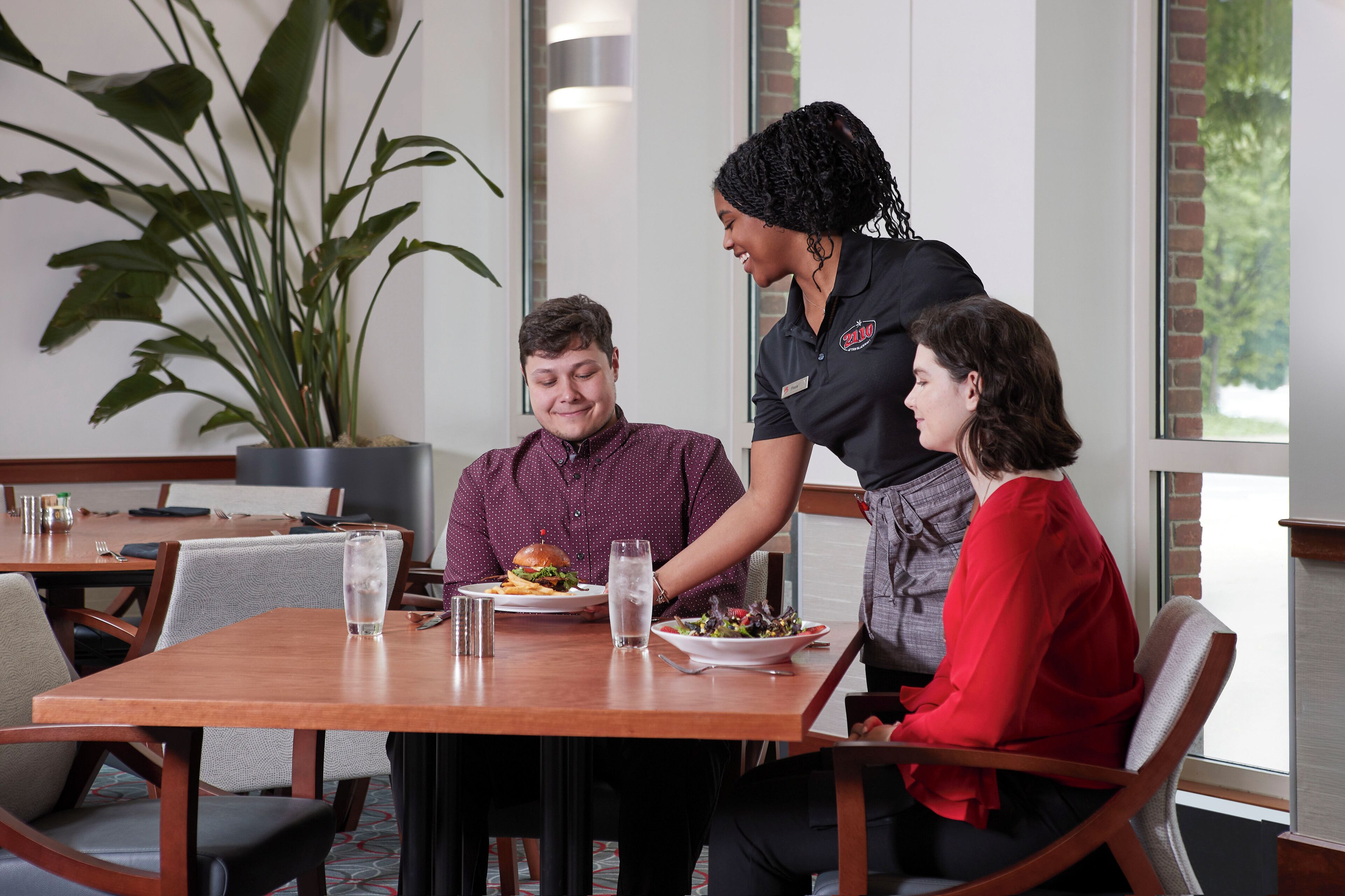 breakfast, lunch and dinner served