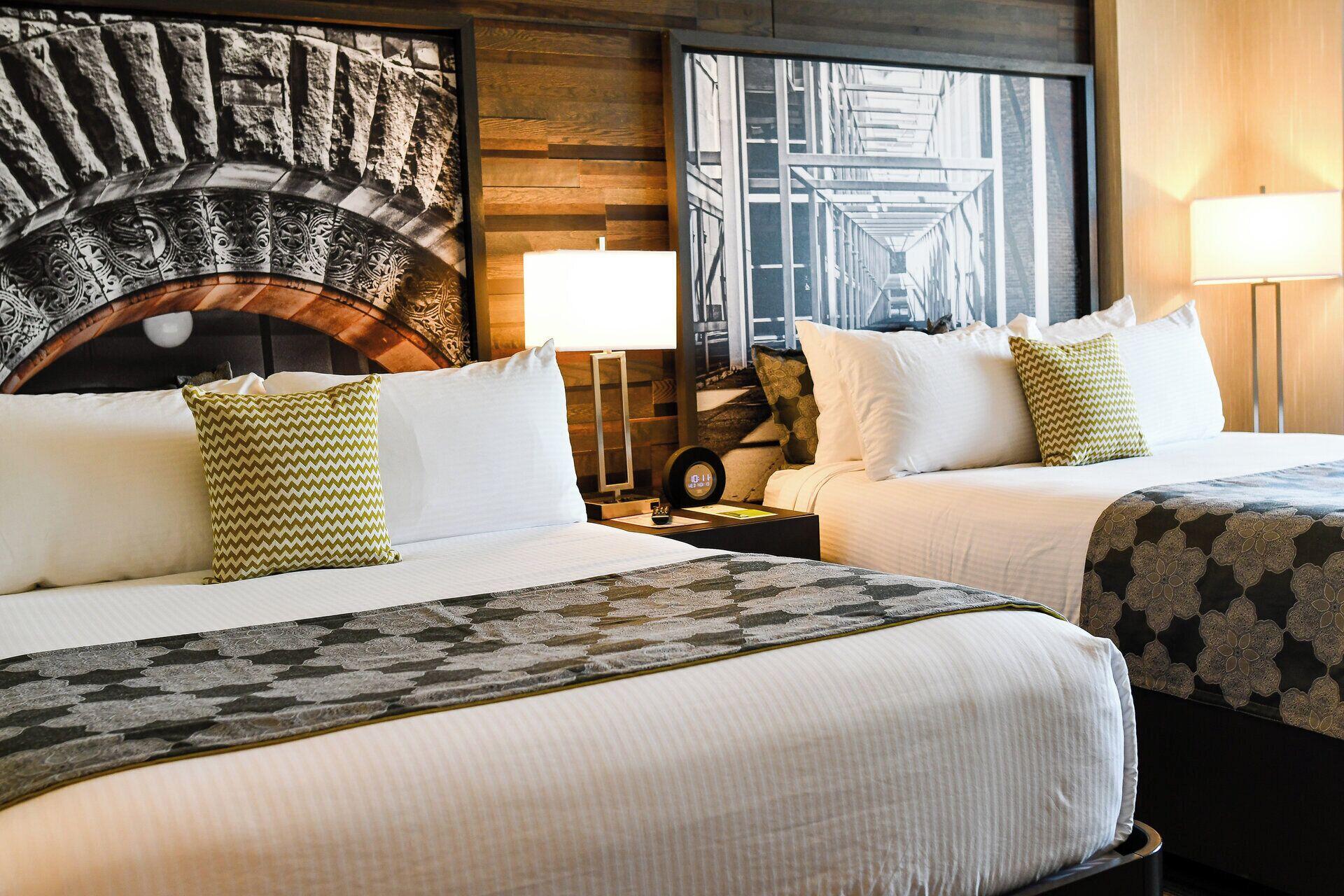 deluxe room, 2 queen beds | premium bedding, pillow-top beds, in-room safe, desk