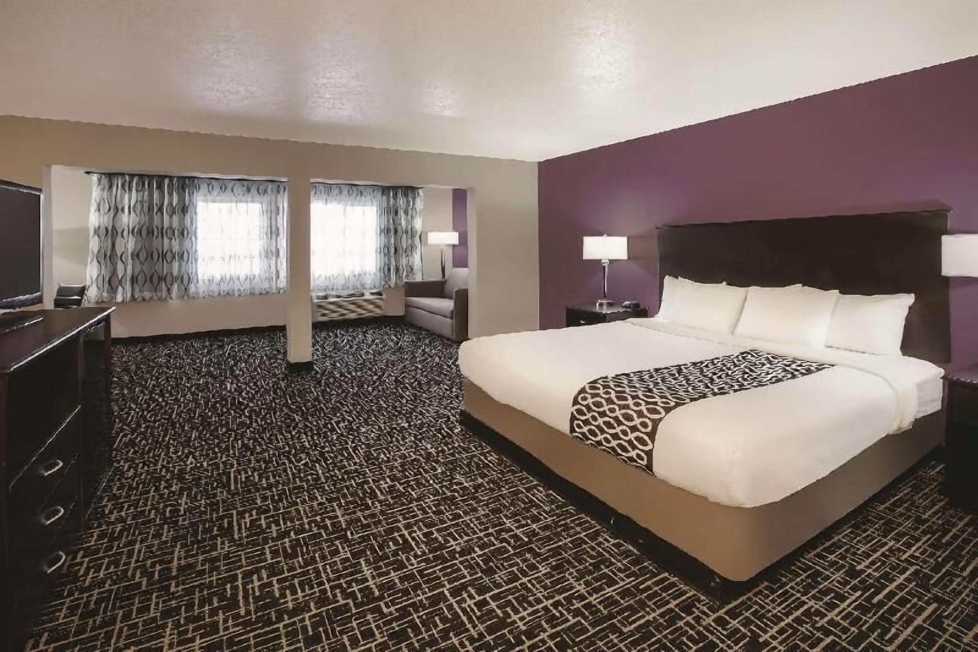 Premium bedding, pillowtop beds, desk, blackout drapes