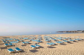 Beach nearby, free beach shuttle, sun loungers